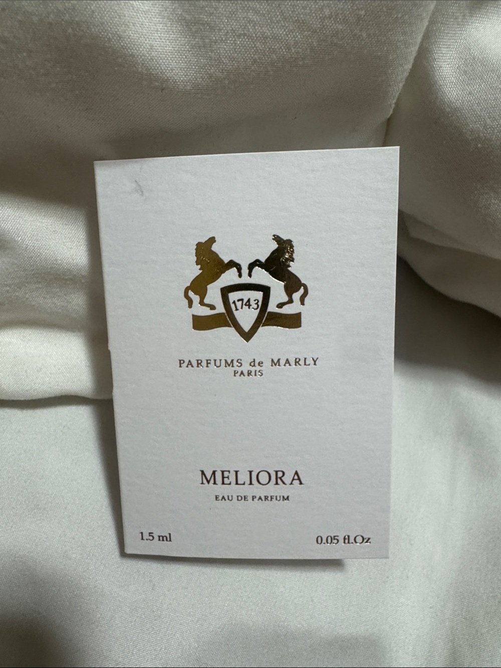 New Parfums de marly Paris Meliora sample
Size: 1.5 ml / 0.05 fl oz